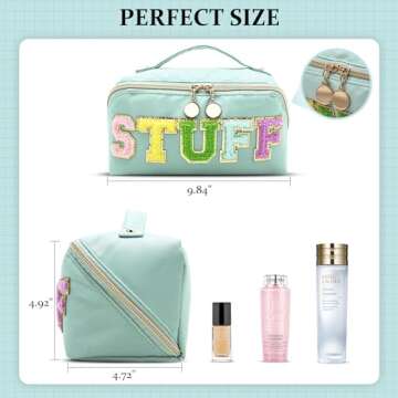 LONEDREAM Preppy Large Capacity Makeup Bag for Travel