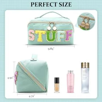 LONEDREAM Preppy Large Capacity Makeup Bag for Travel