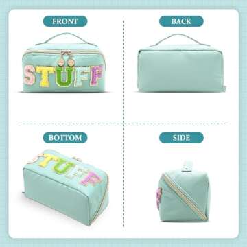 LONEDREAM Preppy Large Capacity Makeup Bag for Travel