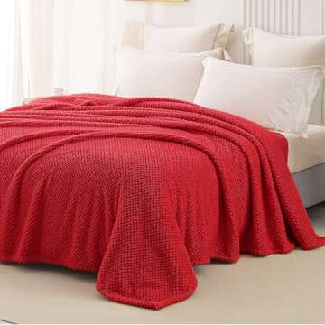 Whale Flotilla Queen Size Fuzzy Fleece Blanket for Bed, 90x90 Inch Fluffy Warm Soft Jacquard Blanket...