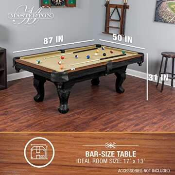 Tan Masterton Billiards Table for Game Rooms
