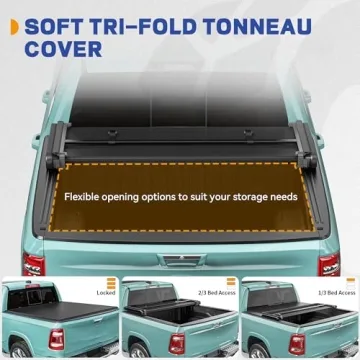 Soft Tri-Fold Truck Bed Cover for Dodge Ram 1500 2009-2025