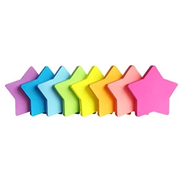 Star Shape Sticky Notes 8 Color Bright and Fun Pads