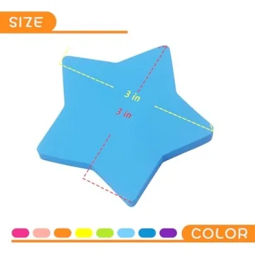 Star Shape Sticky Notes 8 Color Bright and Fun Pads