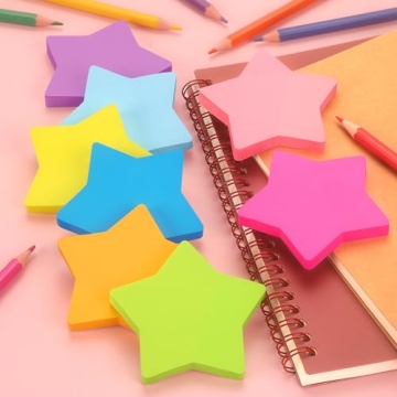 Star Shape Sticky Notes 8 Color Bright and Fun Pads
