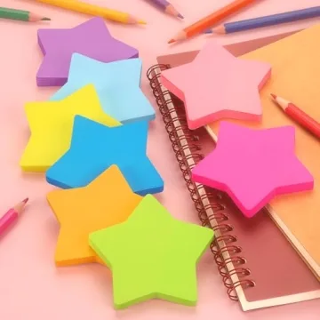 Star Shape Sticky Notes 8 Color Bright and Fun Pads