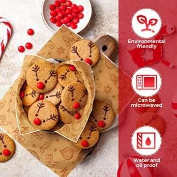 150 Pieces Wax Paper Sheets Christmas Wrap Paper Grease Resistant Paper Liners Greaseproof Paper Food Wrap Wrapping Tissue Sandwich Wrap Paper for Restaurant Food Supplies (Cute Style)