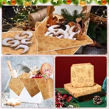 150 Pieces Wax Paper Sheets Christmas Wrap Paper Grease Resistant Paper Liners Greaseproof Paper Food Wrap Wrapping Tissue Sandwich Wrap Paper for Restaurant Food Supplies (Cute Style)