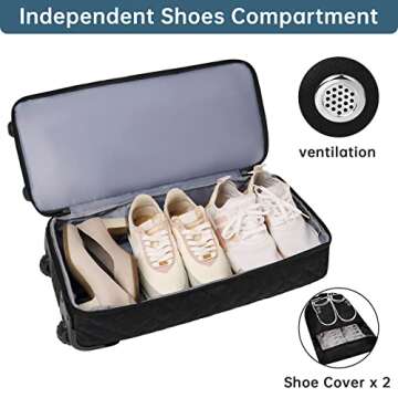 ETRONIK Rolling Duffle Bag with Wheels for Travel