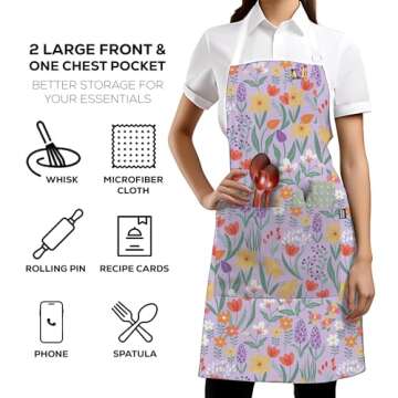 Premium Professional Chef Aprons with Pockets and Protection