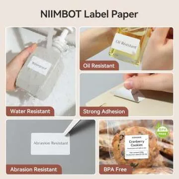 NIIMBOT 2 Rolls Labels for B1 B21 B3S K3, Thermal Printer Labels 2" x 3.15"（50x80mm, Thermal Label for Logo/Jar Label/Barcode/Address Label/Stickers