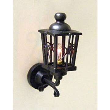Cir-Kit Concepts Dollhouse Miniature 12v Coach Lamp, Ornate - Black