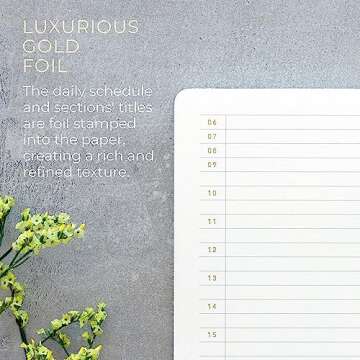 Pinesman - Elegant Daily Planner Notepad, Undated, Minimalist, Gold Foiled, Timebox Planner Pad, 52 ...