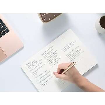 Pinesman - Elegant Daily Planner Notepad, Undated, Minimalist, Gold Foiled, Timebox Planner Pad, 52 Tear Off Sheets, 11.22" x 7.87”, FSC™ Certified Daily To Do List Planner