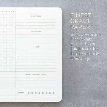 Pinesman - Elegant Daily Planner Notepad, Undated, Minimalist, Gold Foiled, Timebox Planner Pad, 52 Tear Off Sheets, 11.22" x 7.87”, FSC™ Certified Daily To Do List Planner