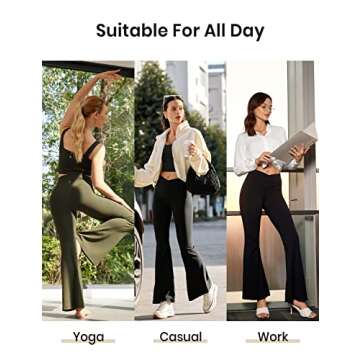 CRZ YOGA Womens Butterluxe Flare Leggings - Stylish Comfort