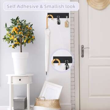 VIS'V Key Holder Wall Mount, Small Self Adhesive Key Hanger Metal Stick on Key Rack Compact Key Rail...