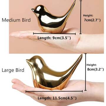 Gold Bird Statues - Decorative Home Ornaments