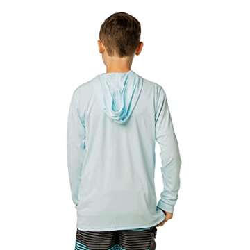 Vapor Apparel Youth UPF 50+ UV Sun Protection Long Sleeve Hoodie for Outdoor Adventures