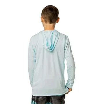 Vapor Apparel Youth UPF 50+ UV Sun Protection Long Sleeve Hoodie for Outdoor Adventures