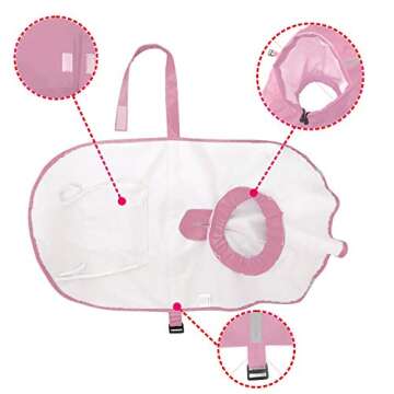 Mikayoo Large Dog Raincoat Adjustable Pet Waterproof Clothes Lightweight Rain Jacket Poncho Hoodies with Strip Reflective(Pink,XL)