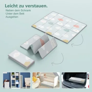UANLAUO Foldable Baby Play Mat - Safe Fun & Travel Friendly