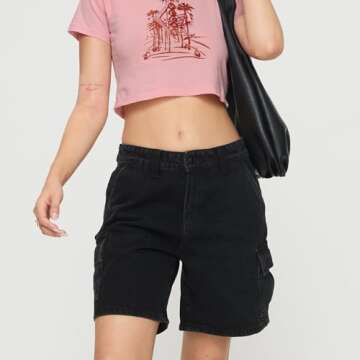 Baggy Bermuda Jean Shorts for Women Y2K Wide Leg Long Denim Shorts Vintage Knee Length Jean Jorts wi...