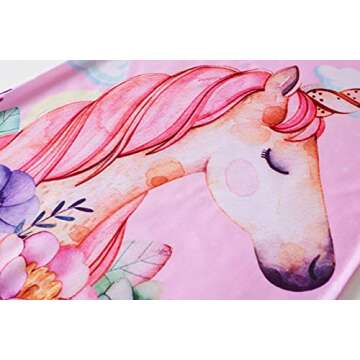 ZEBZOO Nightgowns for Girls Unicorn Dress Toddler Kids Pajamas Long Sleeve Night Gown(2-Pack,4-5 Years)