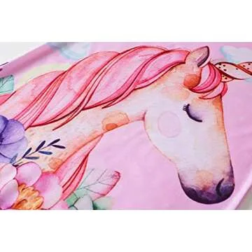 ZEBZOO Nightgowns for Girls Unicorn Dress Toddler Kids Pajamas Long Sleeve Night Gown(2-Pack,4-5 Years)