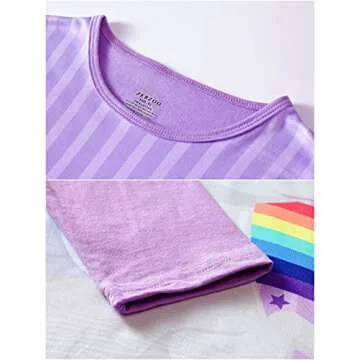 ZEBZOO Nightgowns for Girls Unicorn Dress Toddler Kids Pajamas Long Sleeve Night Gown(2-Pack,4-5 Years)