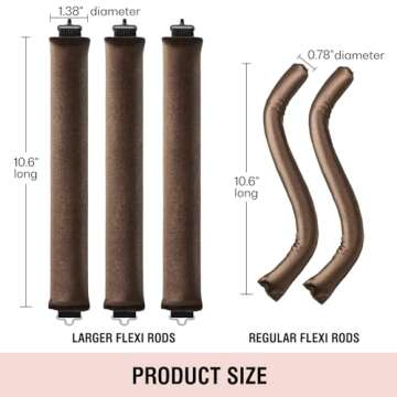 BLINKEEN Flexi Rods with Hook, Versatile Curling Tool for All Hair Types, No Heat Curls Overnight