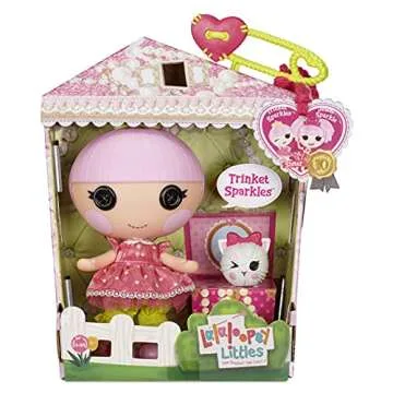 Lalaloopsy Littles Doll- Trinket Sparkles and Pet Yarn Ball Kitten, 7" Princess Doll with Pink Outfit & Accessories, Reusable House Playset- Gifts for Kids, Toys for Girls Ages 3 4 5+ to 103 Years Old