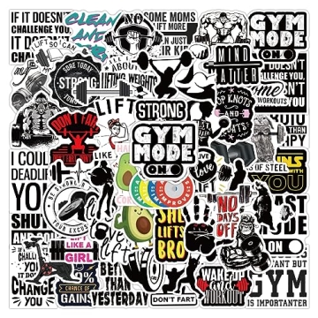 Pack of 50 Unique Workout Stickers for Fitness Lovers