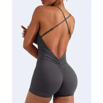 YEOREO Backless Tummy Control Jumpsuit for Women