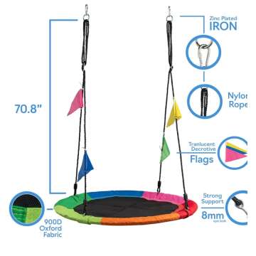 PlayVibe 40" Tree Swing - Outdoor Fun for Kids