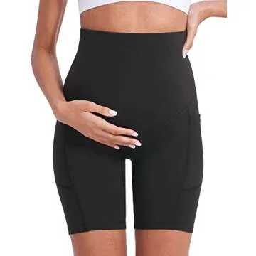 Enerful Maternity Biker Shorts Ultra Soft Activewear for Moms