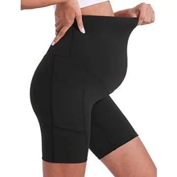 Enerful Maternity Biker Shorts Ultra Soft Activewear for Moms