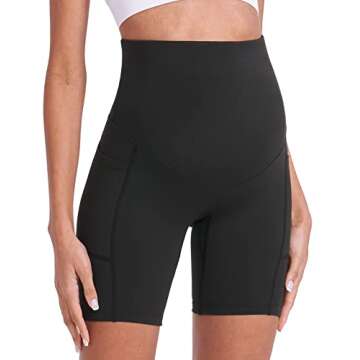Enerful Maternity Biker Shorts Ultra Soft Activewear for Moms