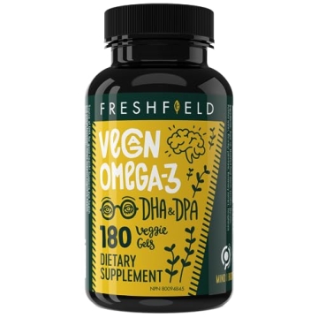 Freshfield Vegan Omega 3 DHA: Sustainably Sourced, Tested, GMP, Premium, Carrageenan Free, Compostab...