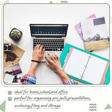 Honoson 12 Sets 8 Tab Binder Dividers for 3 Ring Binders 8.5 x 11 Inch Paper Multicolor Dividers with Plastic Film 3 Hole Punched Page Dividers Sturdy Binder Index Dividers for School (Dark Color)