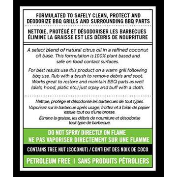 CARON & DOUCET - BBQ Grill Cleaner Oil | 100% Plant-Based & Vegan | Best for Cleaning Barbeque Grill...