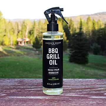 CARON & DOUCET - BBQ Grill Cleaner Oil | 100% Plant-Based & Vegan | Best for Cleaning Barbeque Grills & Grates | Use with Wooden Scrapers, Brushes, Accessories & Tools | Great Gift for Dad! (2X 8oz)