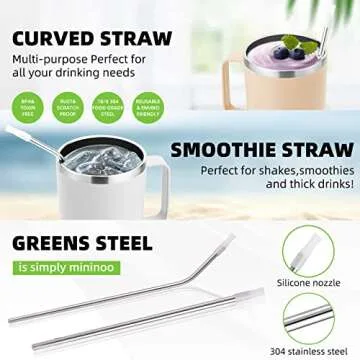 mininoo 40 oz Insulated Tumbler with Handle and Straw