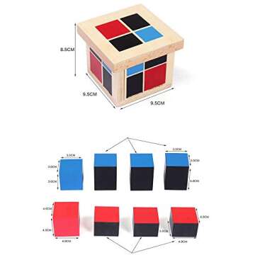 Montessori Binomial Cube,Montessori Math Toys Sensorial Materials for Toddlers,Kids