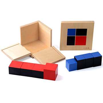 Montessori Binomial Cube,Montessori Math Toys Sensorial Materials for Toddlers,Kids