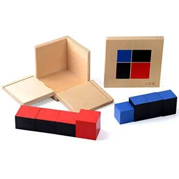 Montessori Binomial Cube,Montessori Math Toys Sensorial Materials for Toddlers,Kids