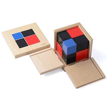 Montessori Binomial Cube,Montessori Math Toys Sensorial Materials for Toddlers,Kids