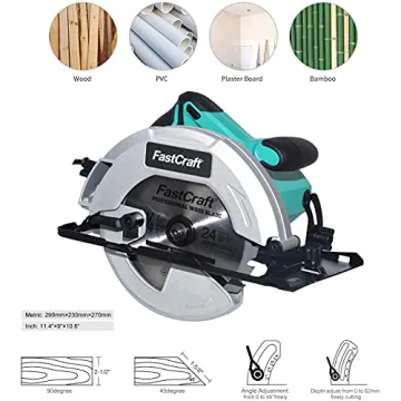 FastCraft Circular Saw with 3 Blades for All Projects