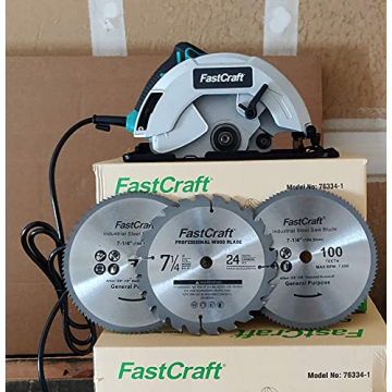 FastCraft Circular Saw with 3 Blades for All Projects