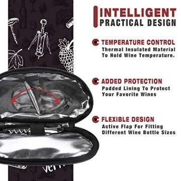 ALLCAMP Insulated 2 Bottle Wine Tote Carrier for Travel